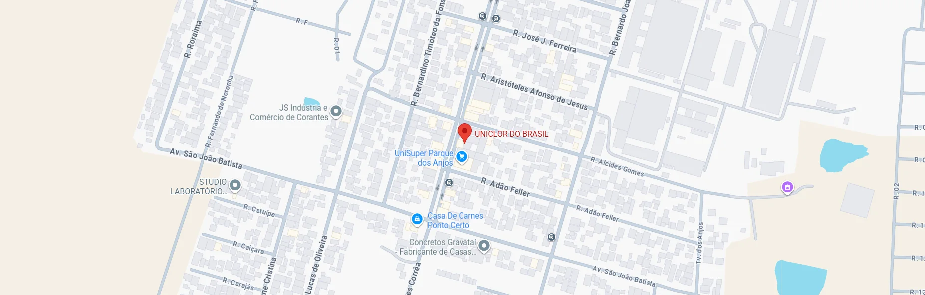Mapa de localização da Uniclor em Gravataí